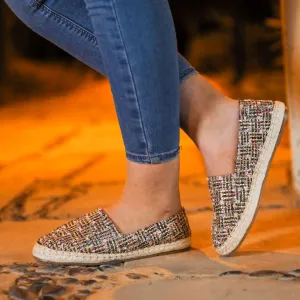 Dark Glittery Slip On Espadrilles