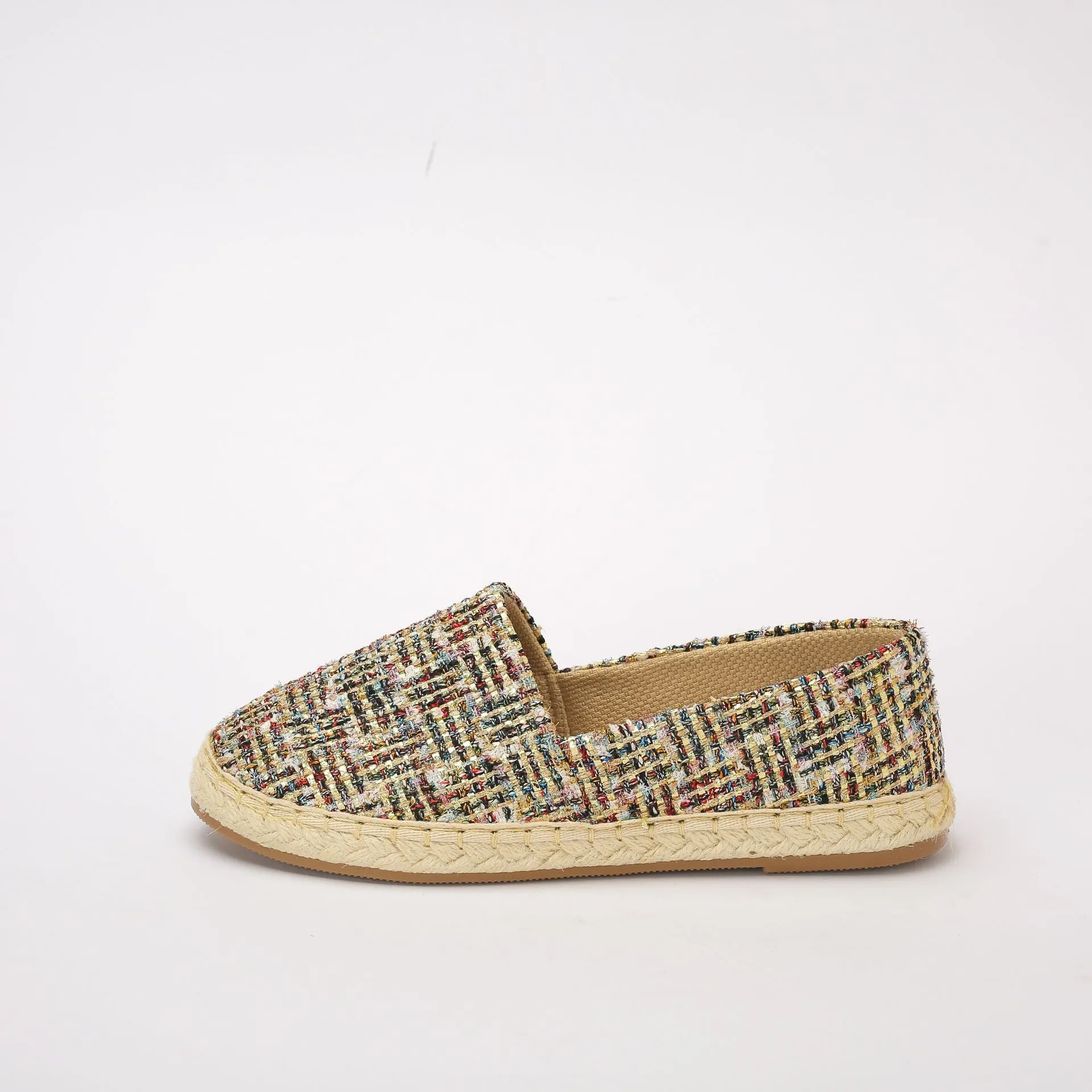 Dark Glittery Slip On Espadrilles