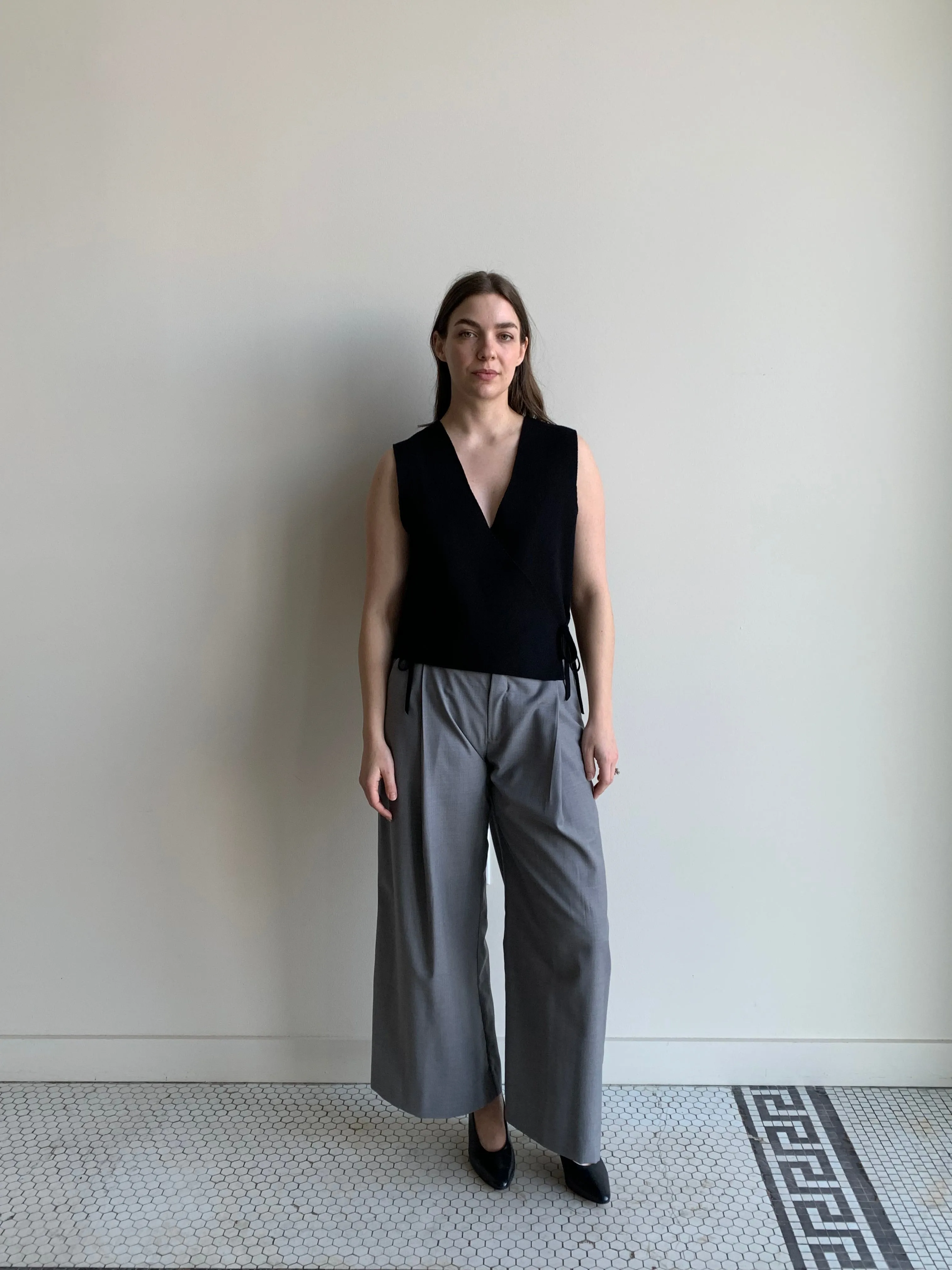 Deiji Studios knit wrap top