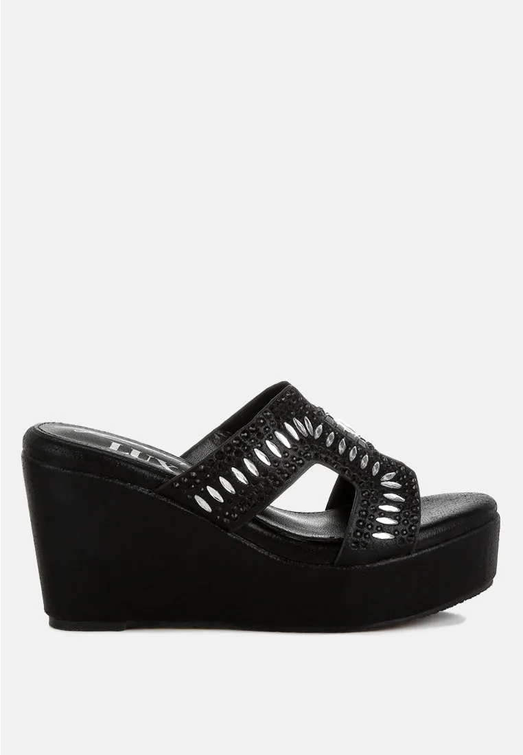 Diamante & Rhinestone Detail Cut-Out Sandals By RAG