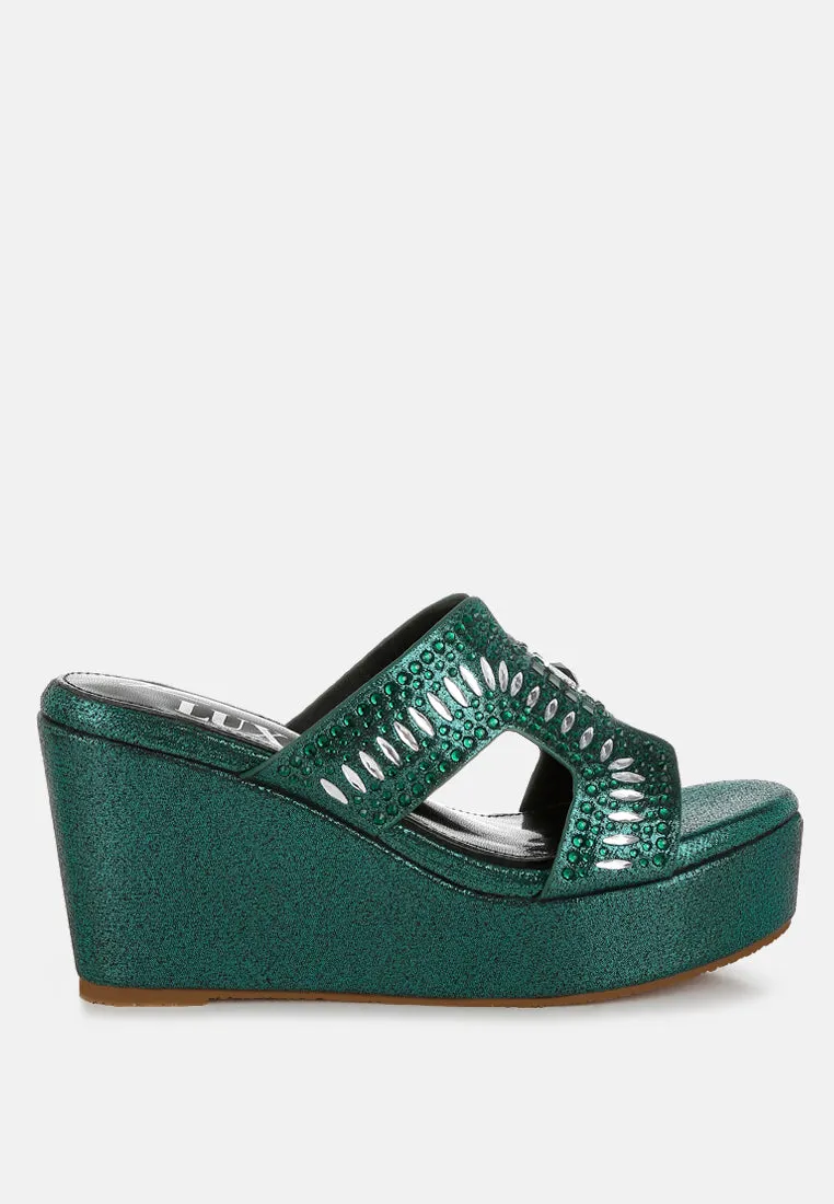 Diamante & Rhinestone Detail Cut-Out Sandals By RAG