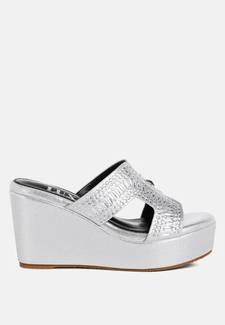Diamante & Rhinestone Detail Cut-Out Sandals By RAG