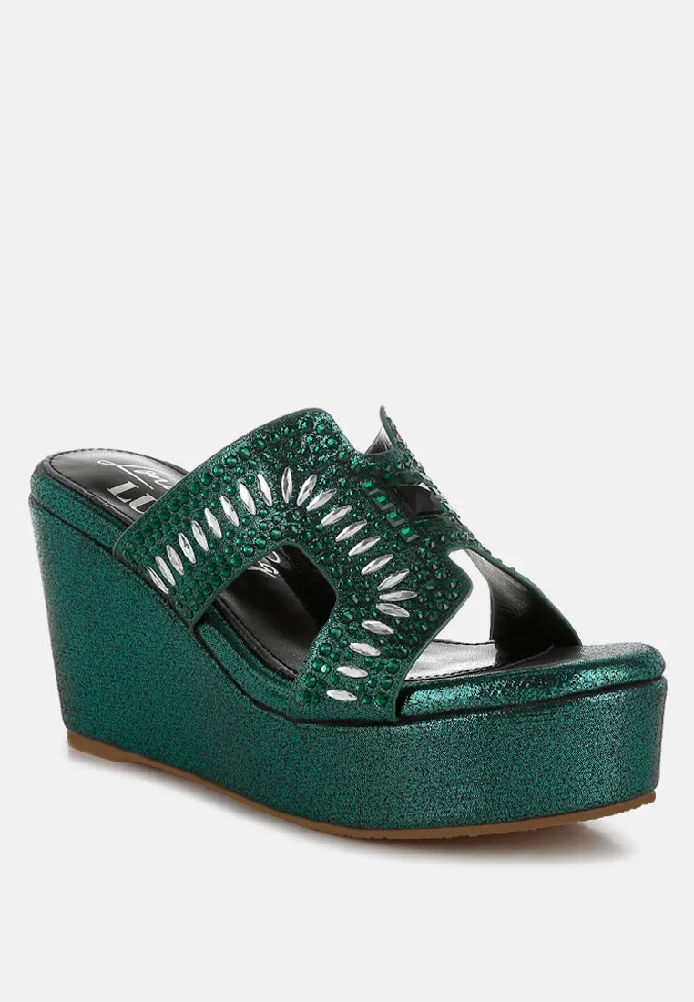 Diamante & Rhinestone Detail Cut-Out Sandals By RAG