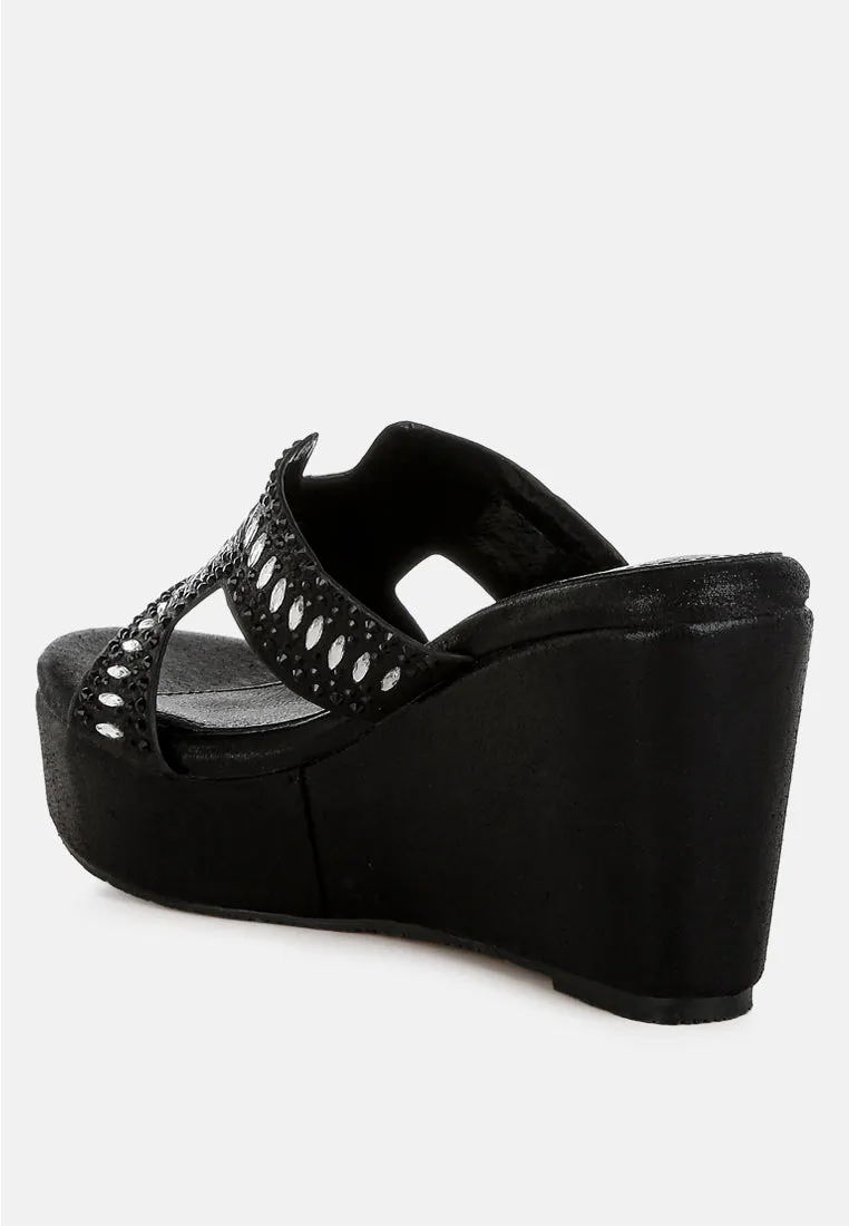 Diamante & Rhinestone Detail Cut-Out Sandals By RAG