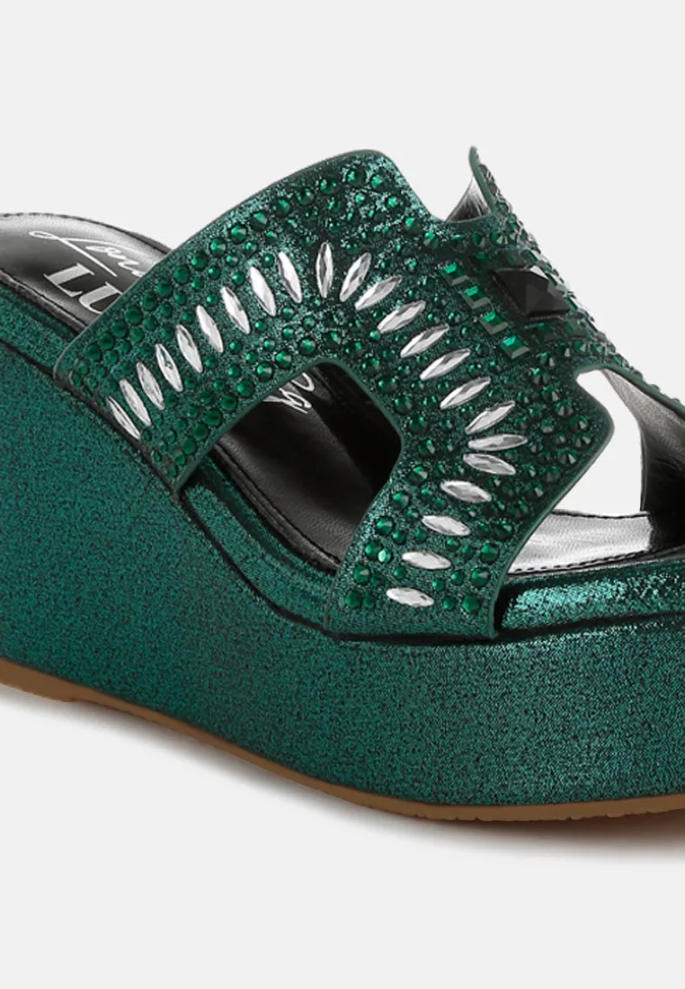 Diamante & Rhinestone Detail Cut-Out Sandals By RAG