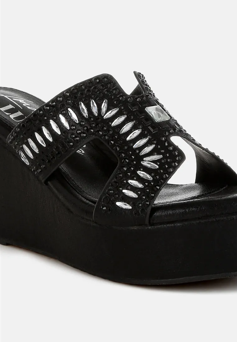 Diamante & Rhinestone Detail Cut-Out Sandals By RAG