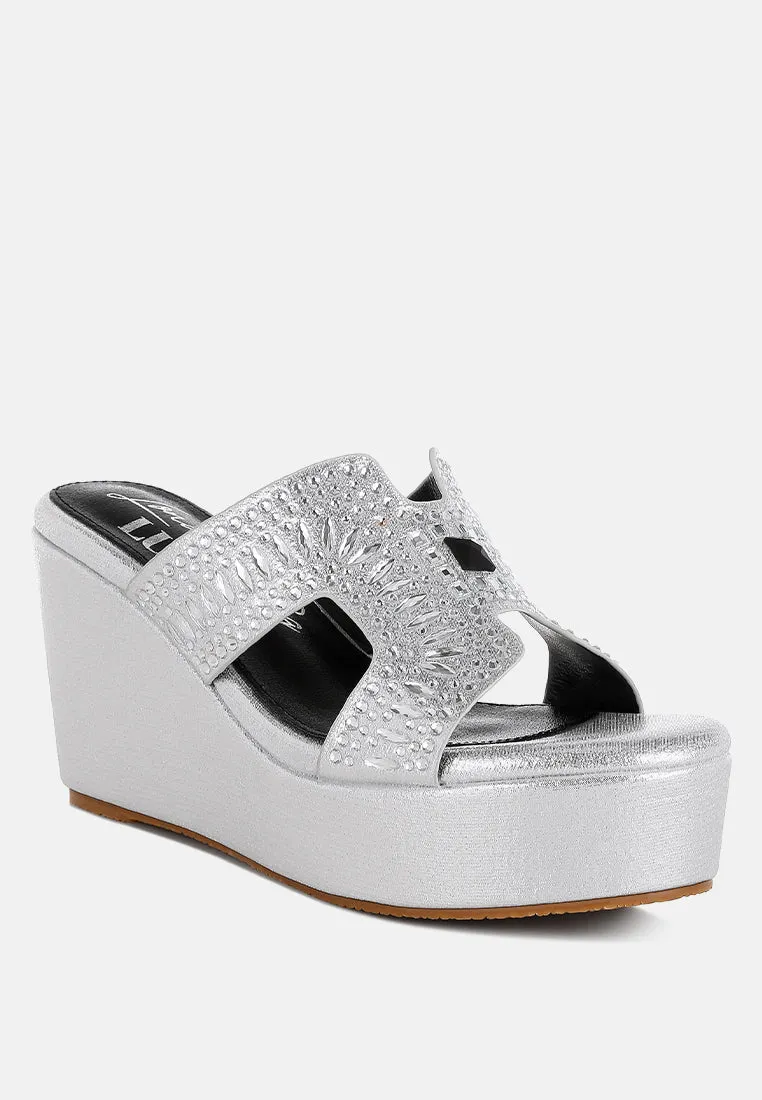 Diamante & Rhinestone Detail Cut-Out Sandals By RAG