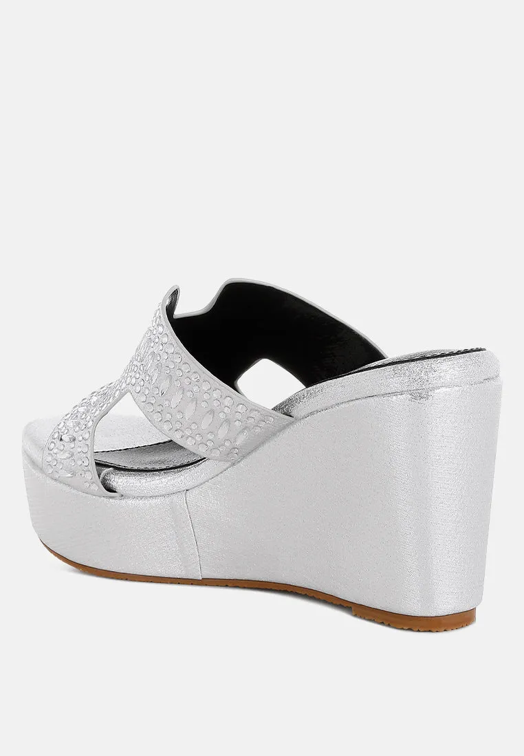 Diamante & Rhinestone Detail Cut-Out Sandals By RAG