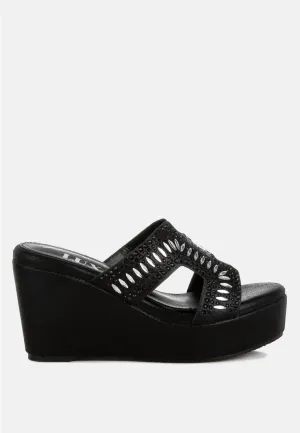 Diamante & Rhinestone Detail Cut-Out Sandals By RAG