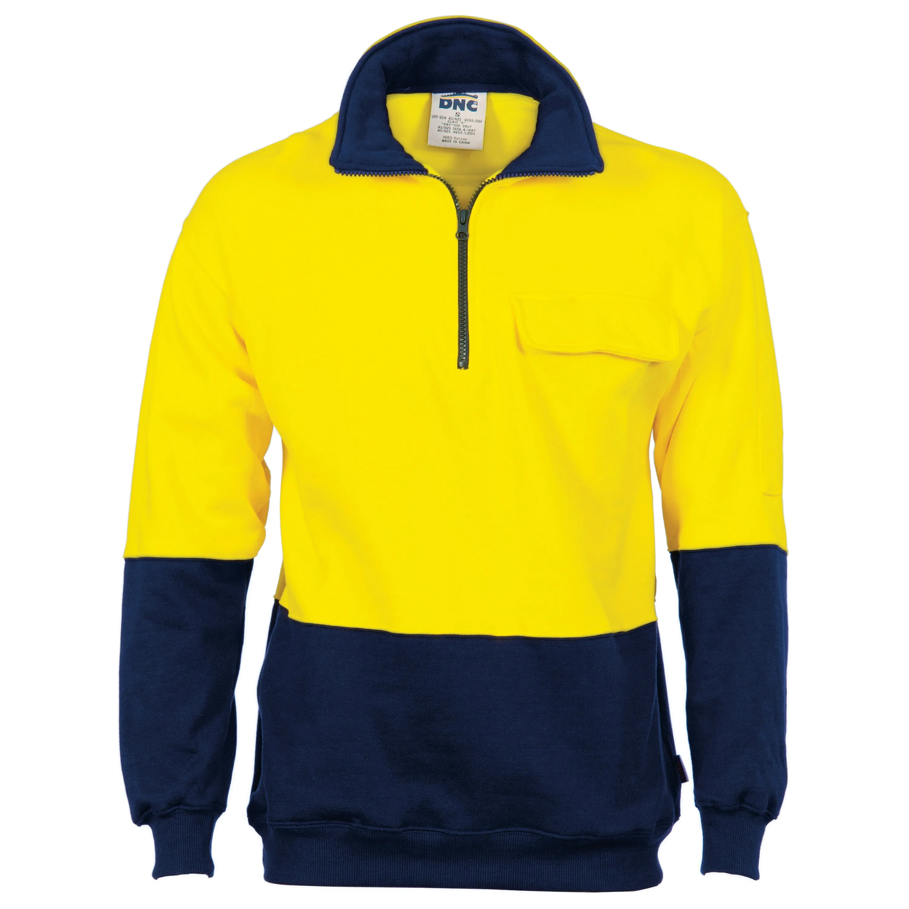 DNC Hi Vis Cotton 1/2 Zip Fleece