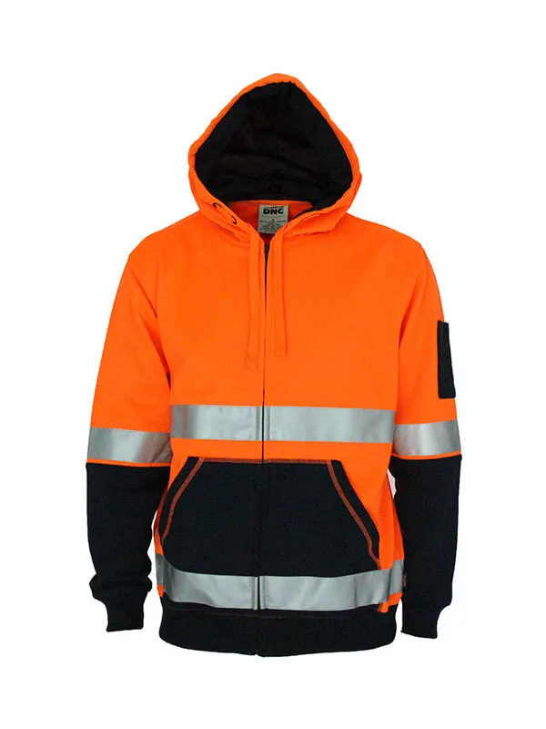 DNC Hivis 2 tone full zip super fleecy hoodie with CSR R/tape (3788)