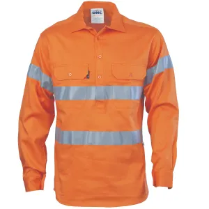 DNC HiVis Close Front Cotton Drill Shirt with 3M R/Tape 3848