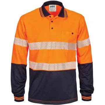 Dnc Hivis Segment Taped Mircomesh Polo- L/S (3513)