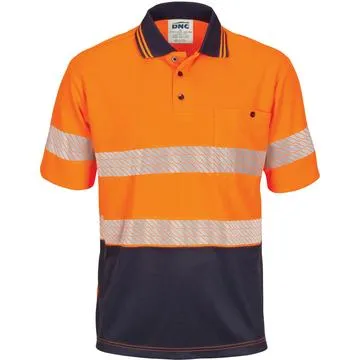 Dnc Hivis Segment Taped Mircomesh Polo-Short Sleeve (3511)
