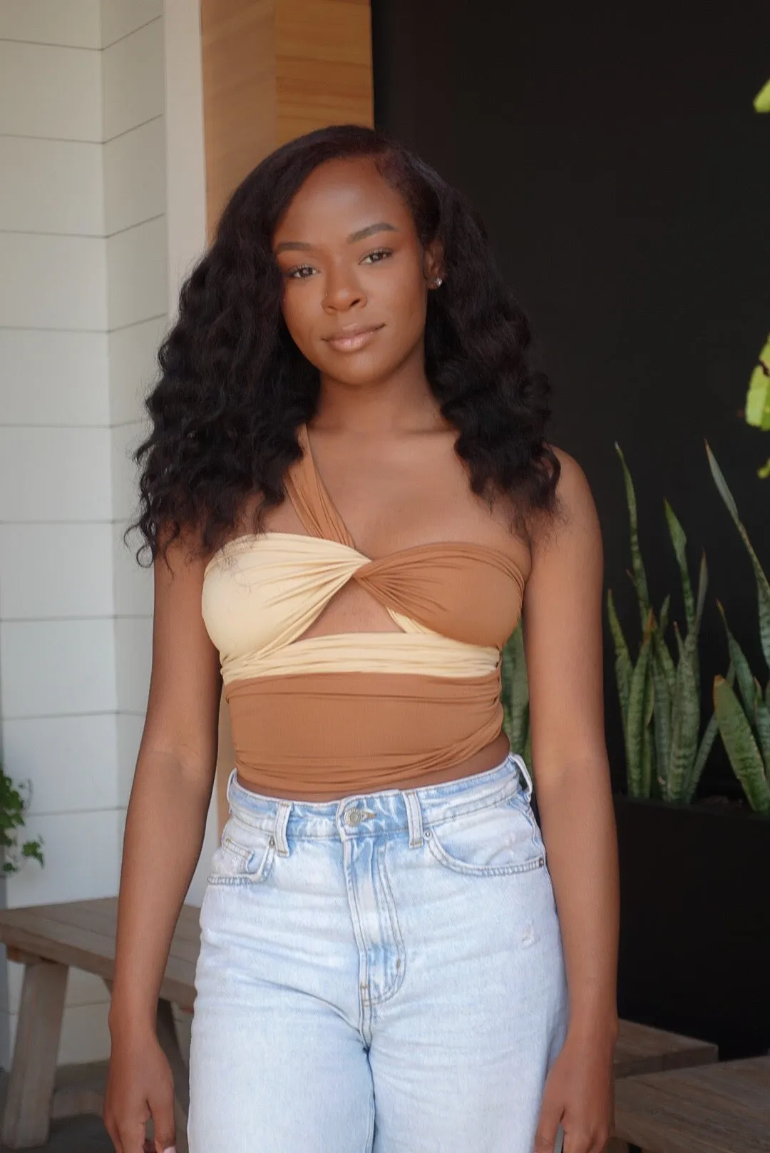 Do It Yourself Wrap Top(Tan/Nude)