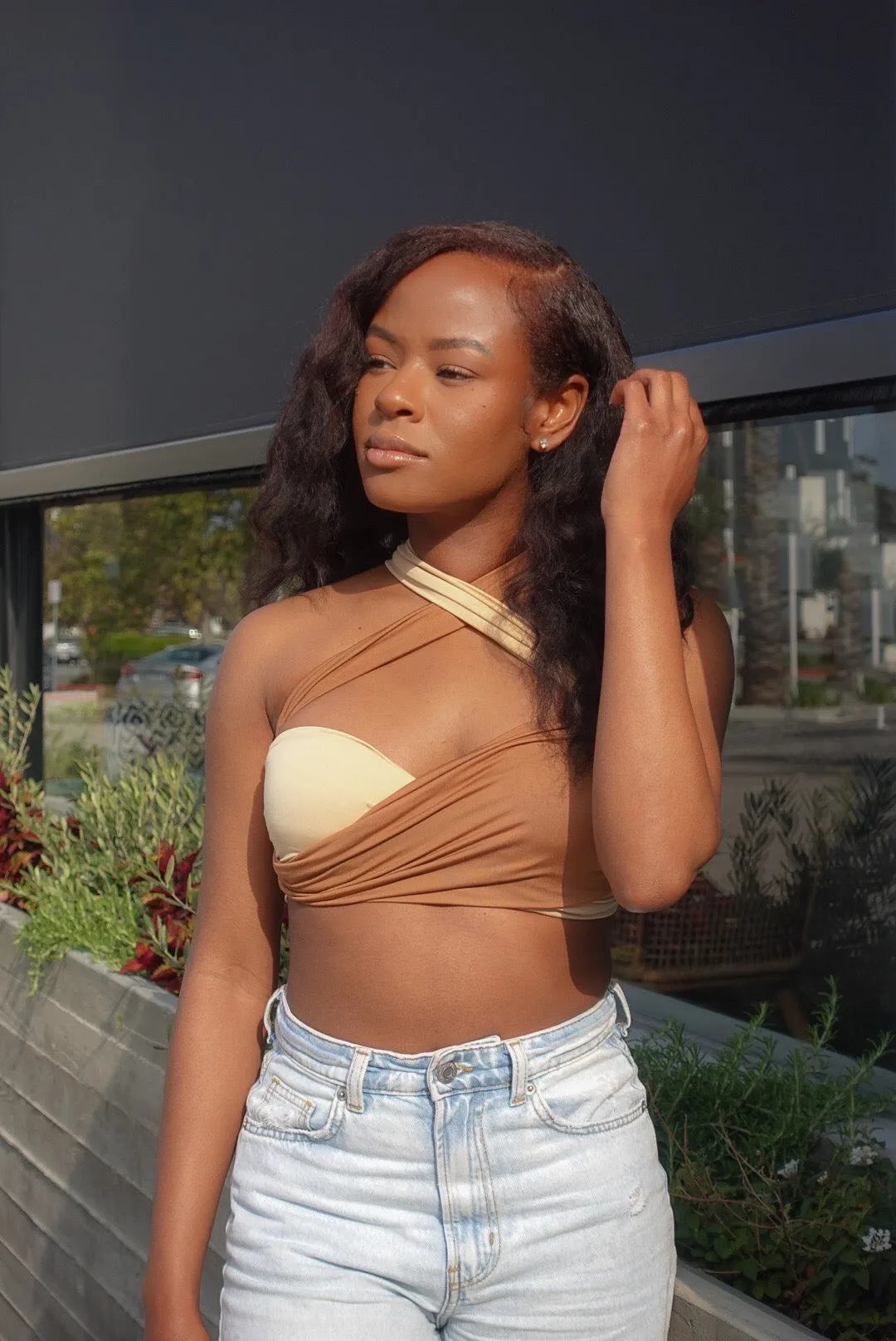 Do It Yourself Wrap Top(Tan/Nude)
