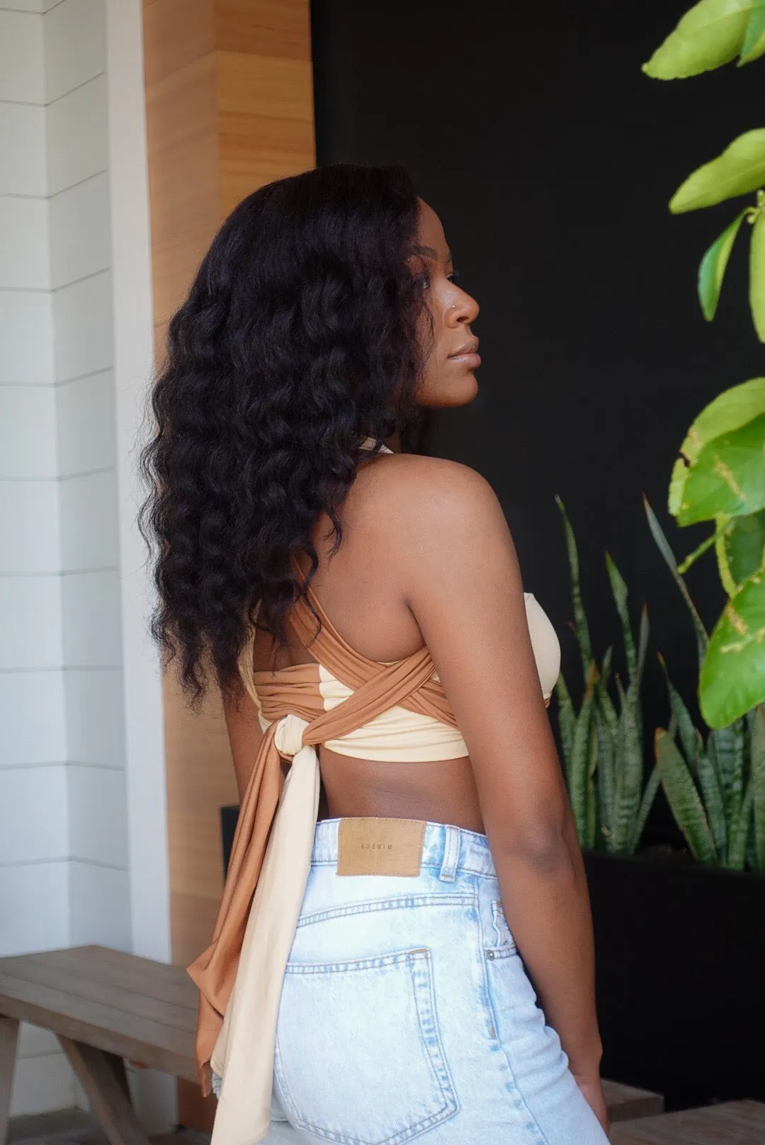 Do It Yourself Wrap Top(Tan/Nude)