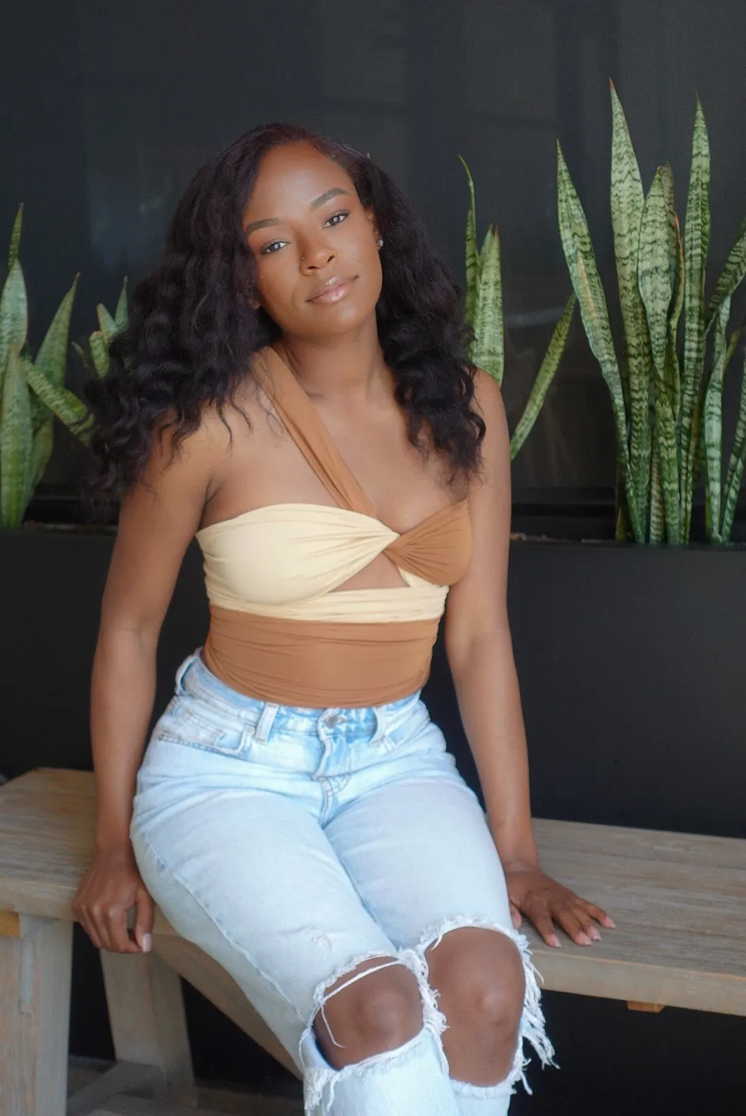Do It Yourself Wrap Top(Tan/Nude)