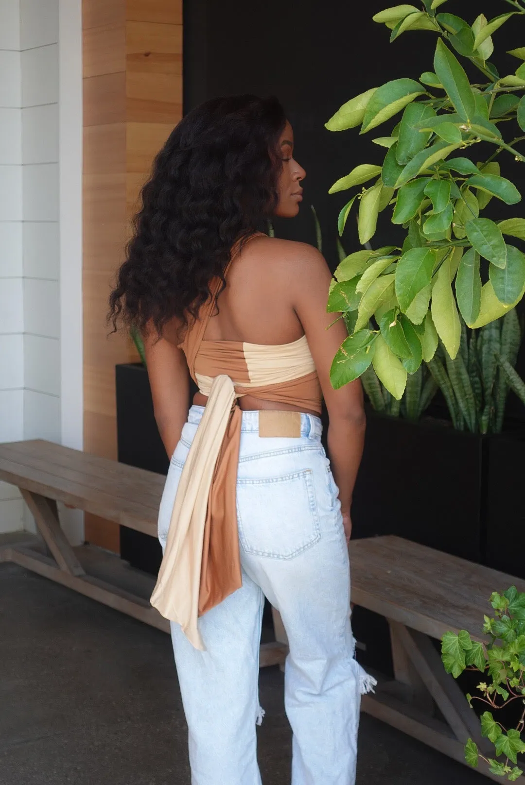 Do It Yourself Wrap Top(Tan/Nude)