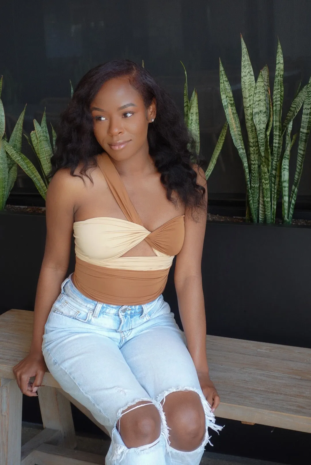 Do It Yourself Wrap Top(Tan/Nude)