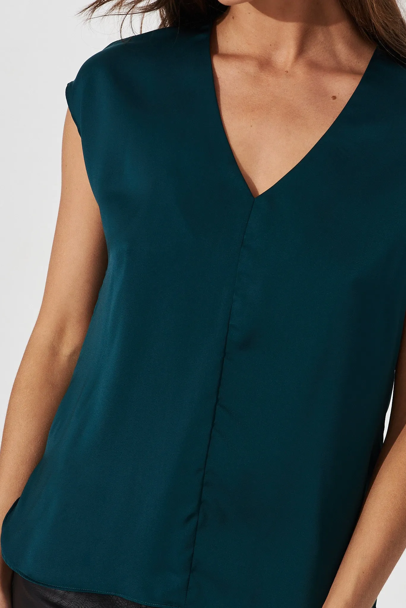 Emerald Satin Indiana Blouse