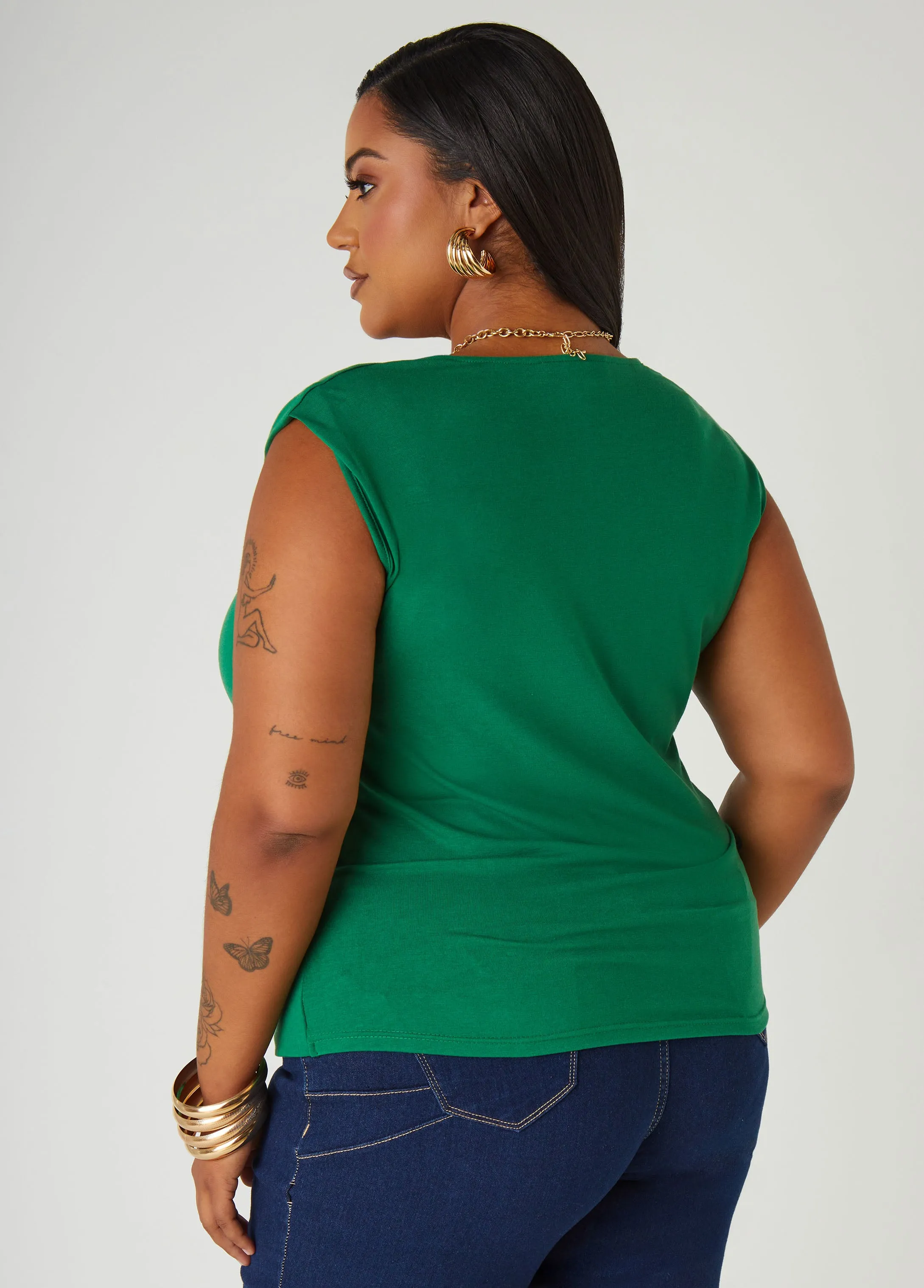 Faux Wrap Jersey Top