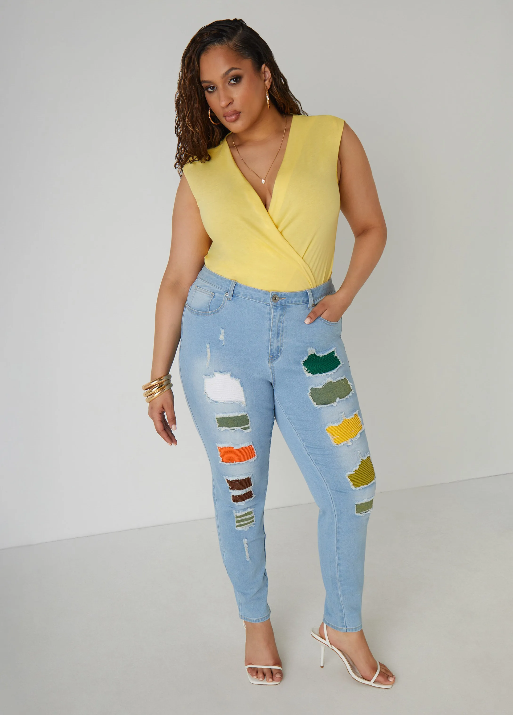 Faux Wrap Jersey Top