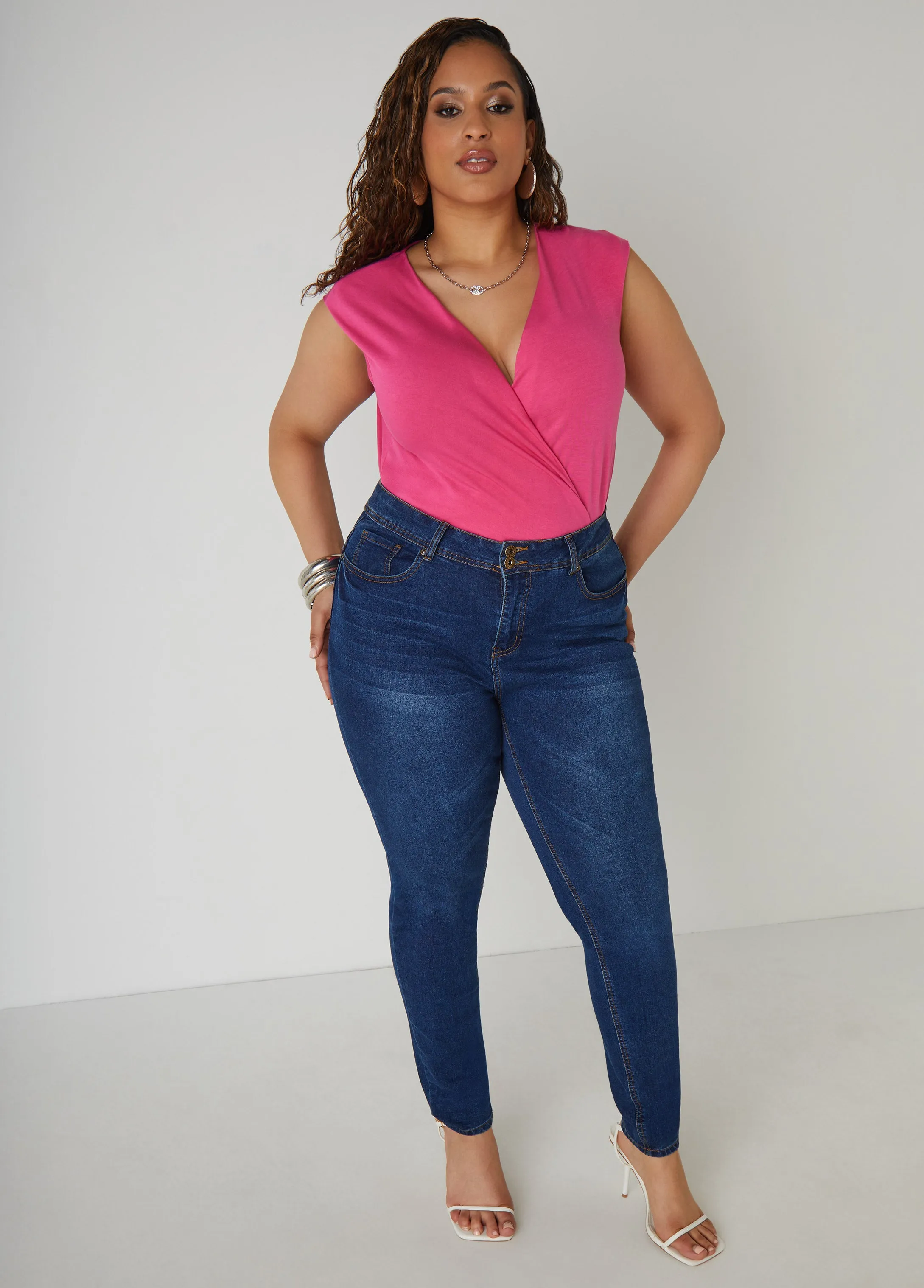 Faux Wrap Jersey Top
