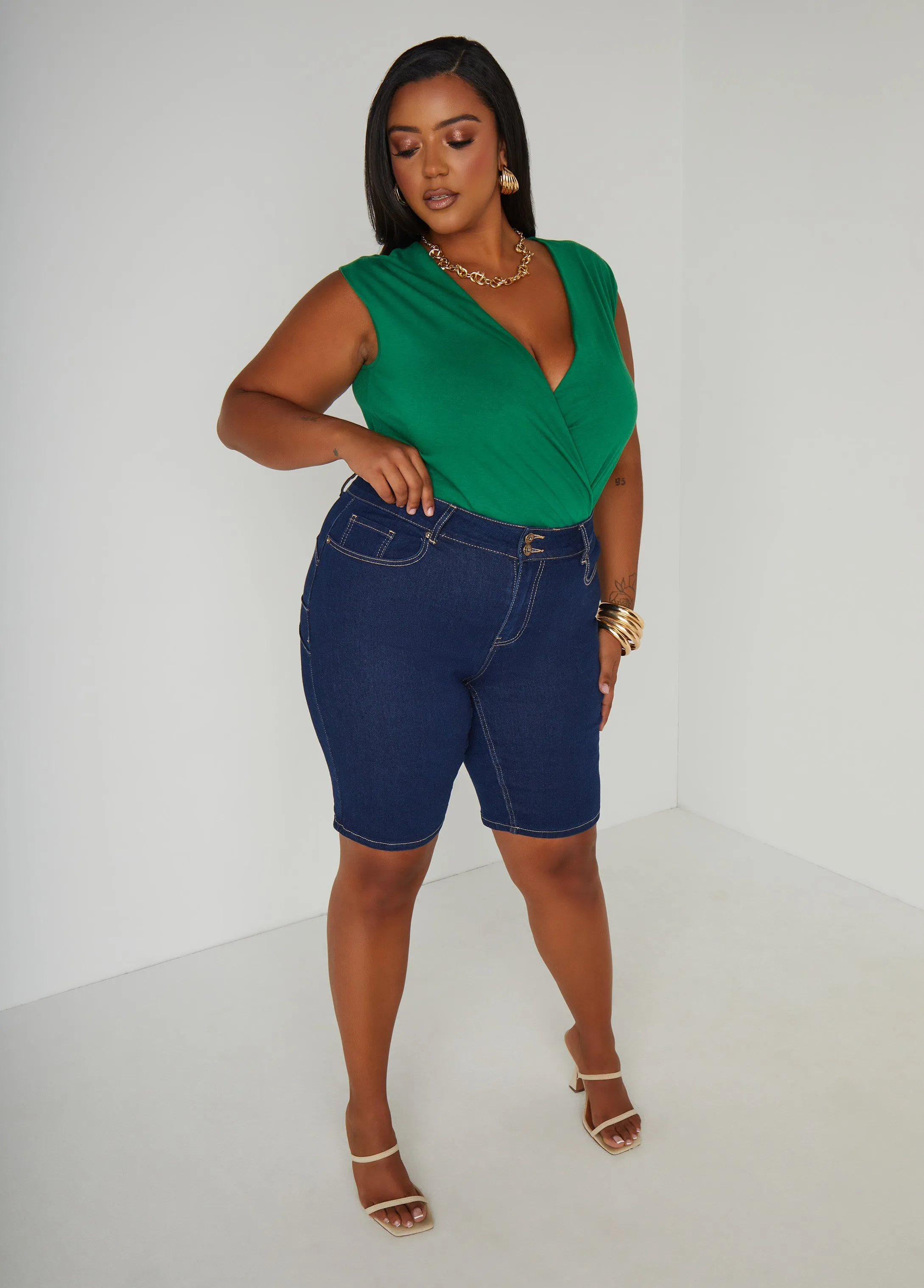 Faux Wrap Jersey Top