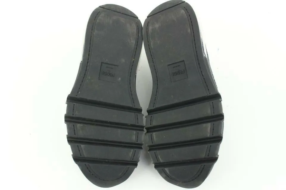 Fendi Mens 9EU Black Slip-On Logo Calfskin Mesh Low Top Sneakers 7E1234