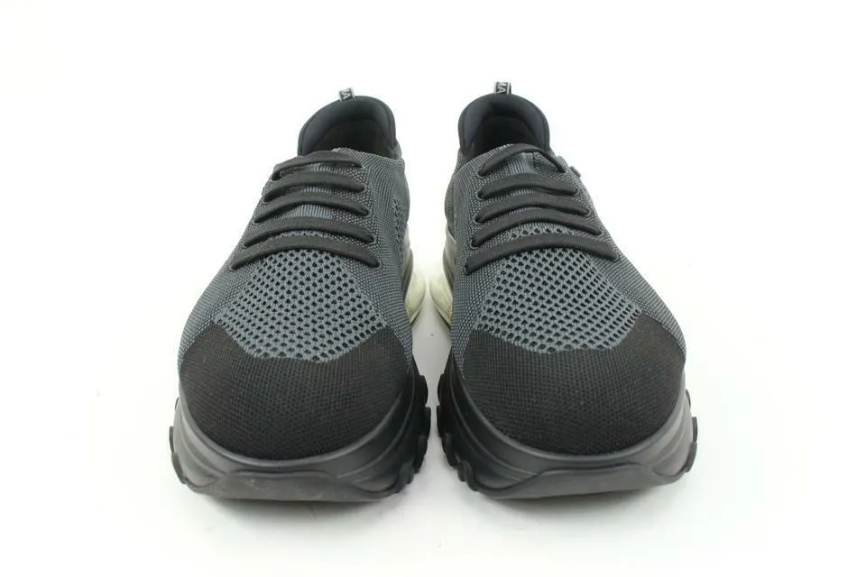 Fendi Mens 9EU Black Slip-On Logo Calfskin Mesh Low Top Sneakers 7E1234