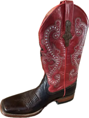 Ferrini Women's Smooth Ostrich Kango Square Toe with Red Shaft Boots