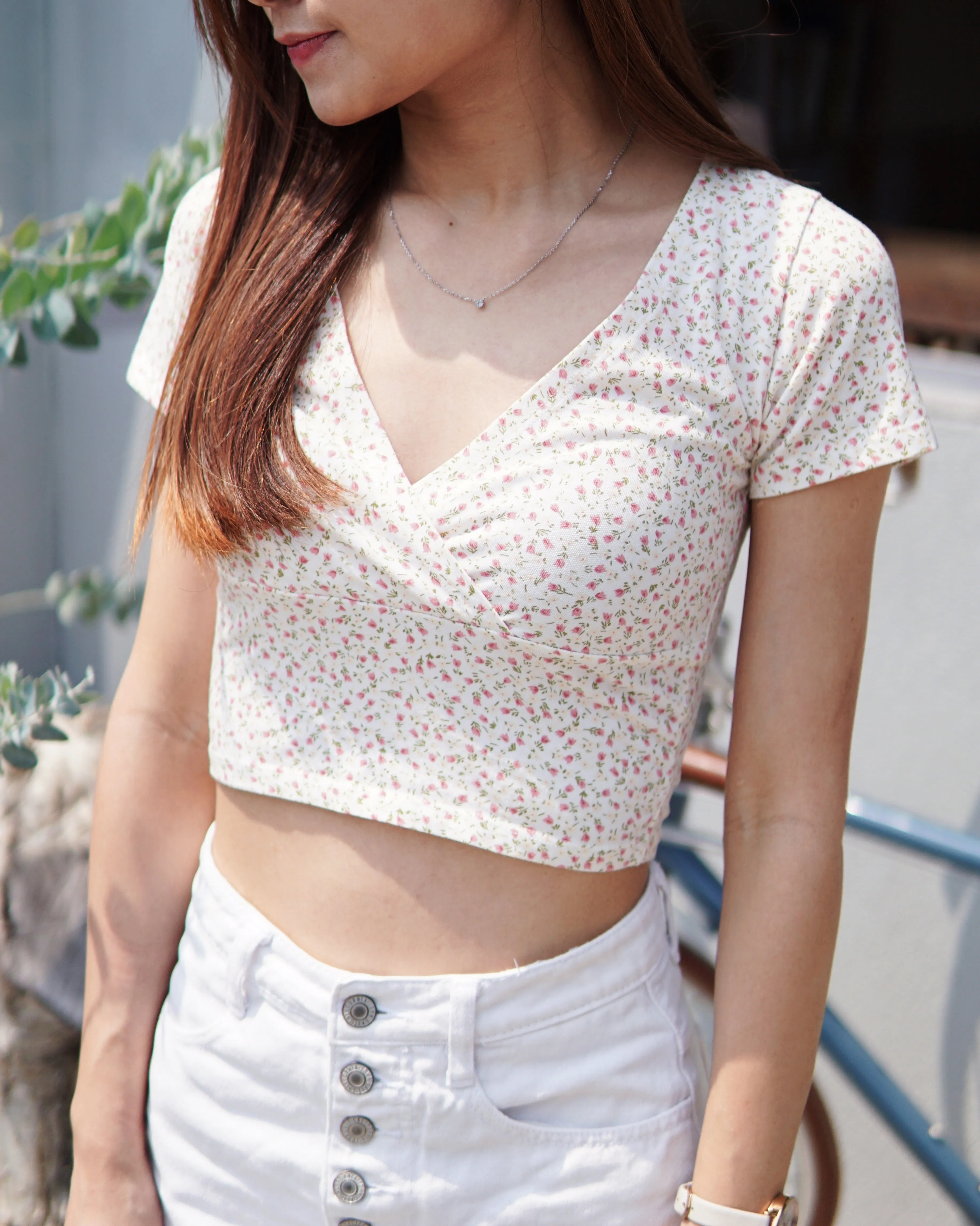 Floral Wrap Top