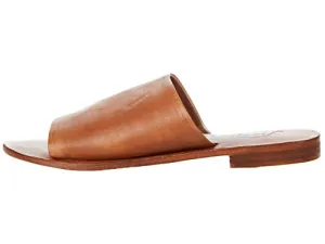 Free People Vicente Slide Leather Sandal for Women - Single Strap, Stacked Heel, and Sleek, Leather Footbed Footwear Brown EU 39.5 (US Women's 9.5) M
