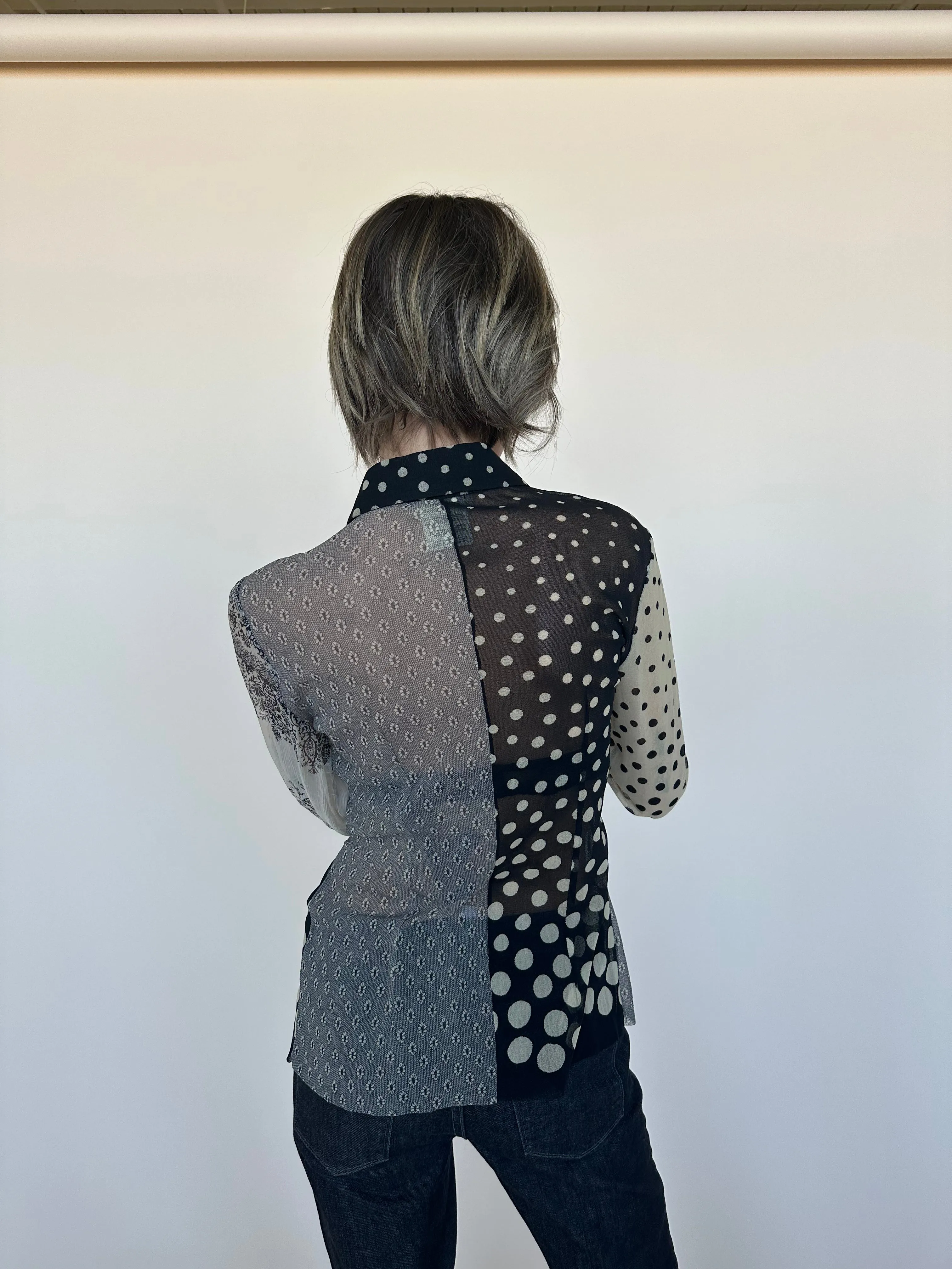 Fuzzi Sheer Wrap Blouse