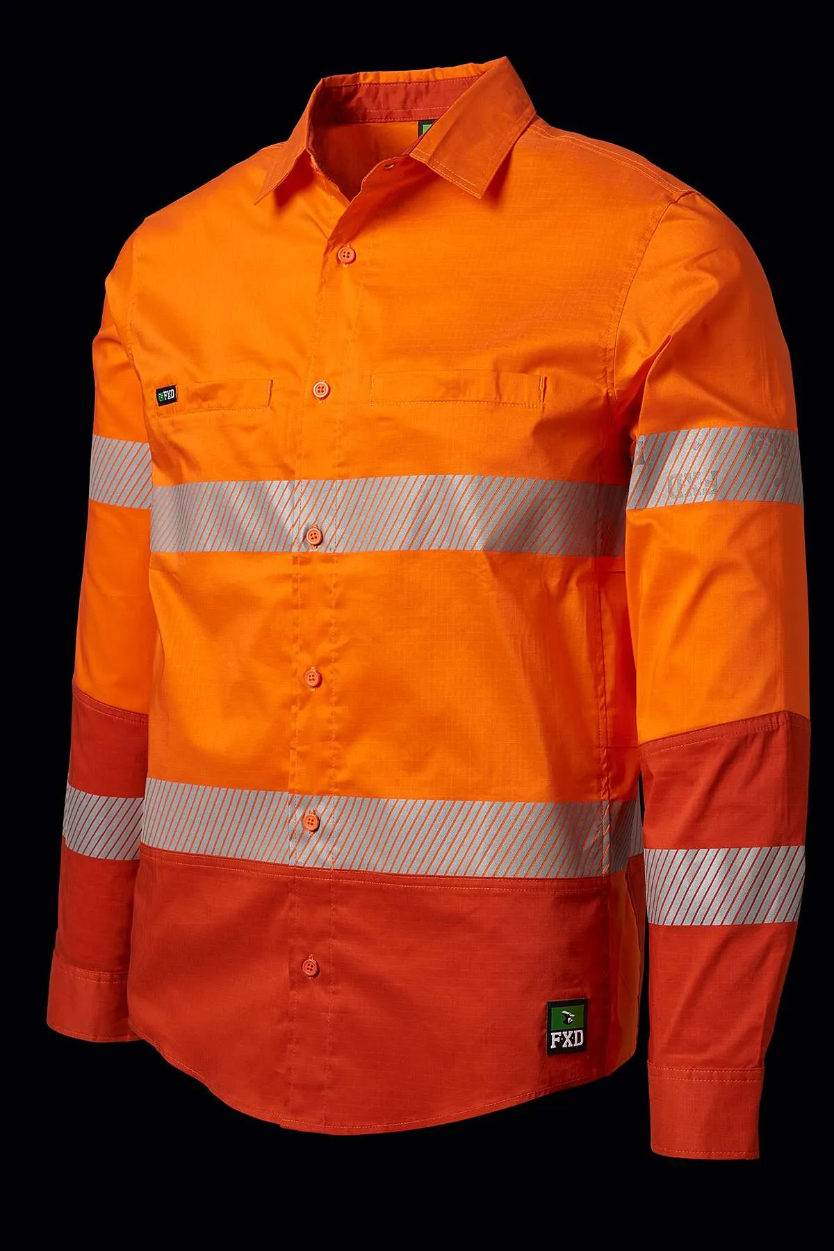 FXD LSH-2T Stretch Taped Hi Vis Long Sleeve Work Shirt