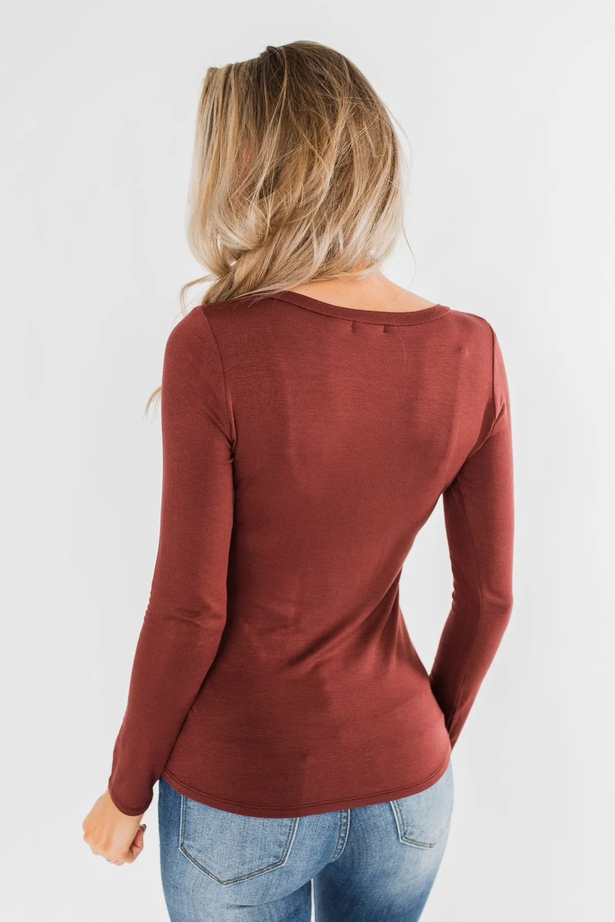 Gathering My Thoughts Wrap Top- Clay Brown