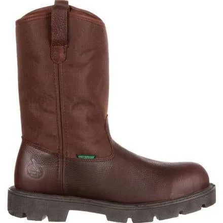 Georgia Men's Homeland Steel Toe Waterproof Wellington Work Boot - Brown - G111
