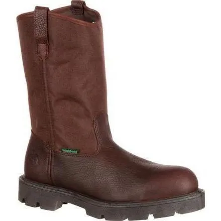 Georgia Men's Homeland Steel Toe Waterproof Wellington Work Boot - Brown - G111