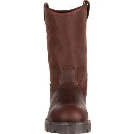 Georgia Men's Homeland Steel Toe Waterproof Wellington Work Boot - Brown - G111