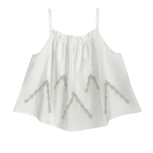 Girls Farah Embroidered Top - Cream