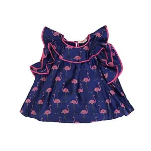 Girls Flamingo Ruffle Top