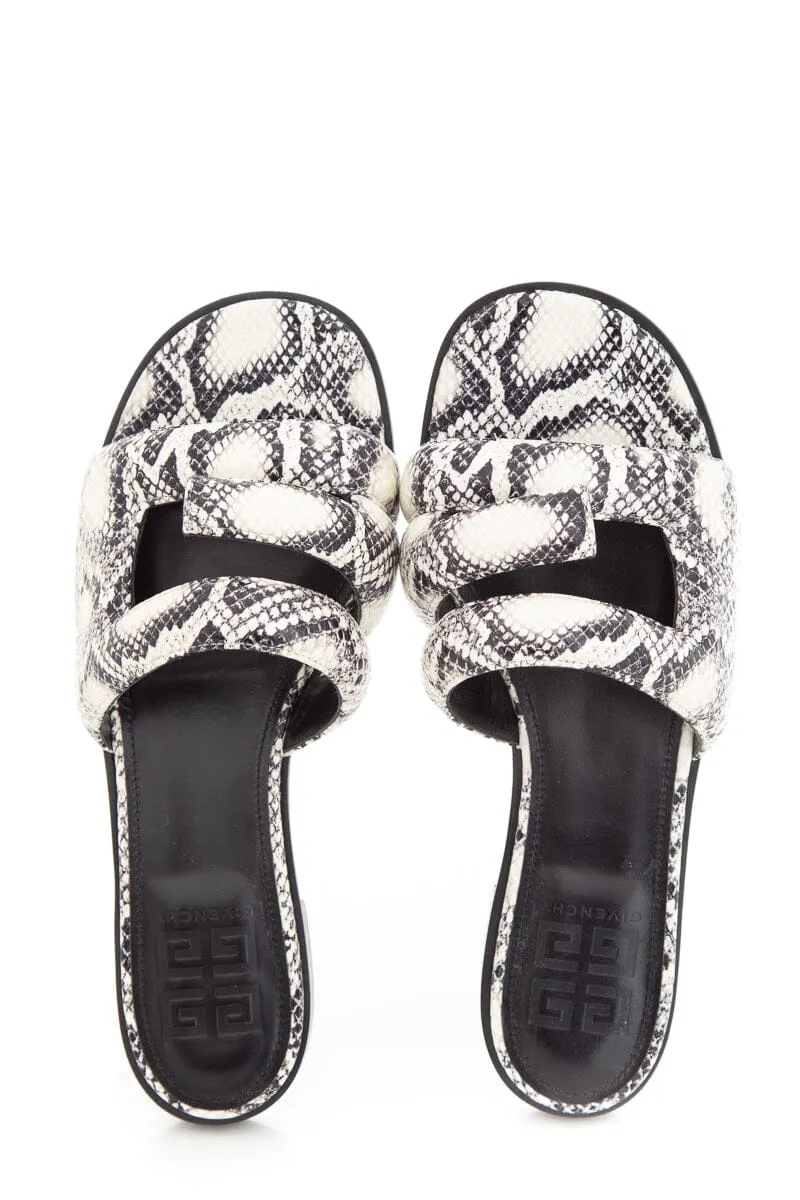 Givenchy Snake Skin Slide Logo Sandals SZ 38.5