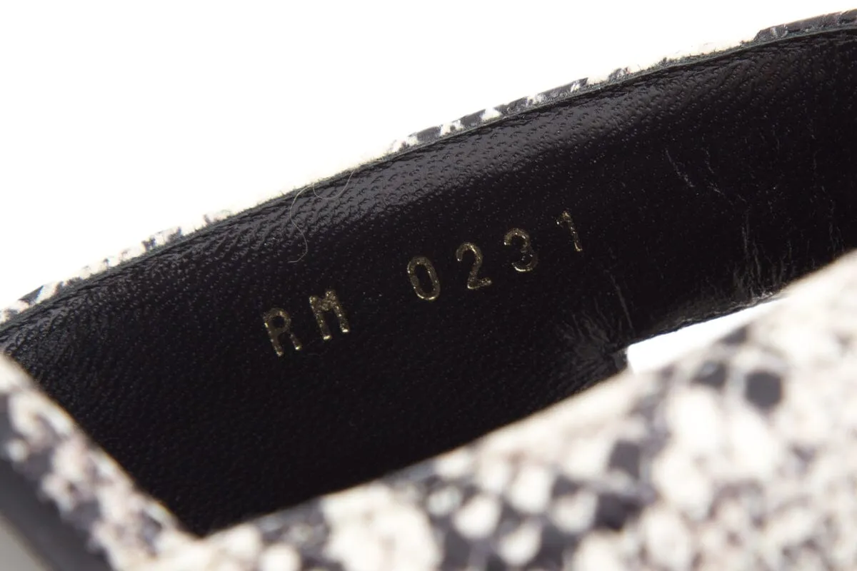 Givenchy Snake Skin Slide Logo Sandals SZ 38.5