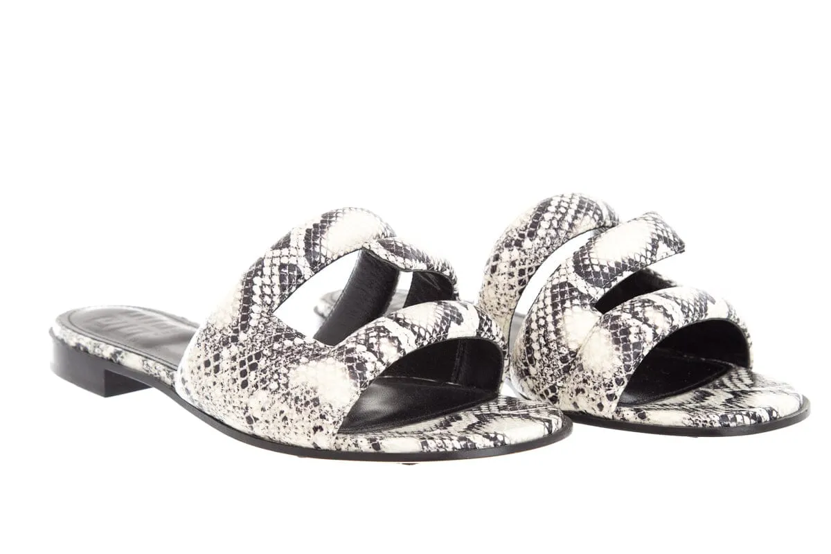 Givenchy Snake Skin Slide Logo Sandals SZ 38.5