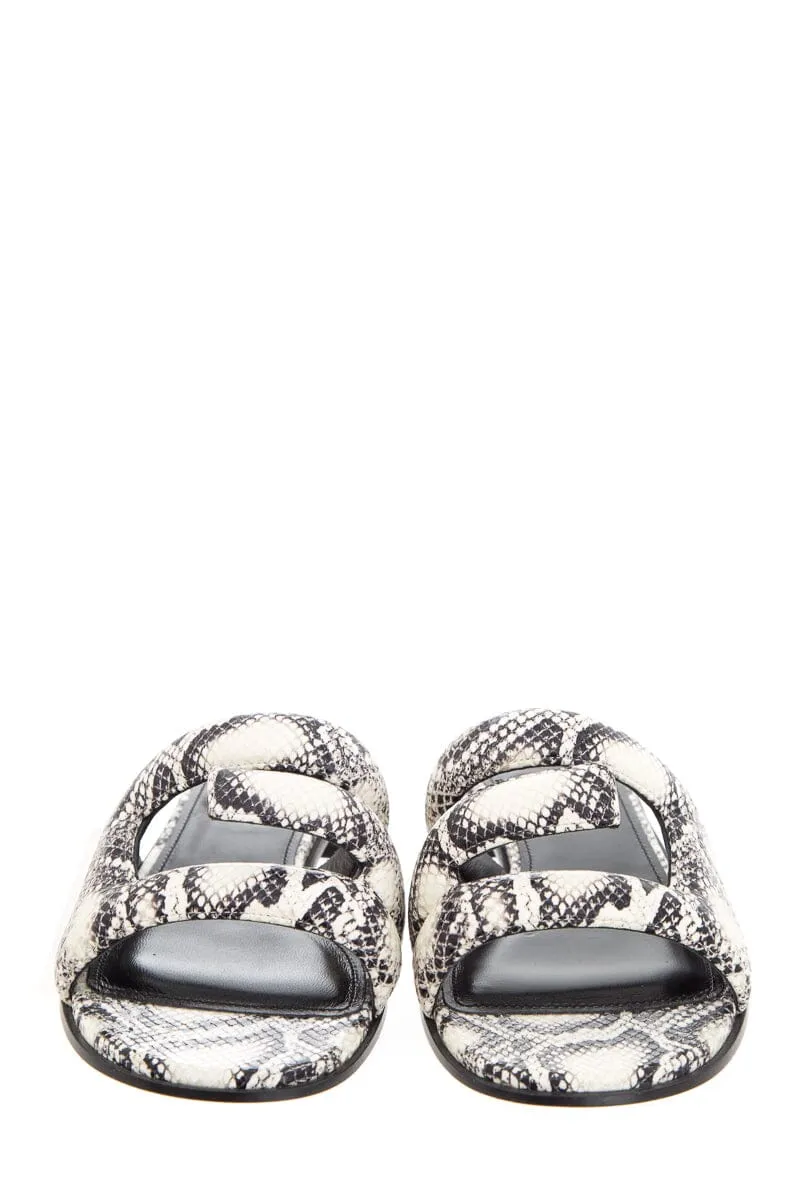 Givenchy Snake Skin Slide Logo Sandals SZ 38.5