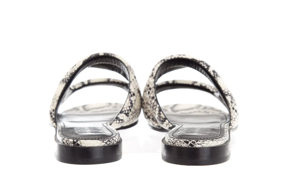 Givenchy Snake Skin Slide Logo Sandals SZ 38.5