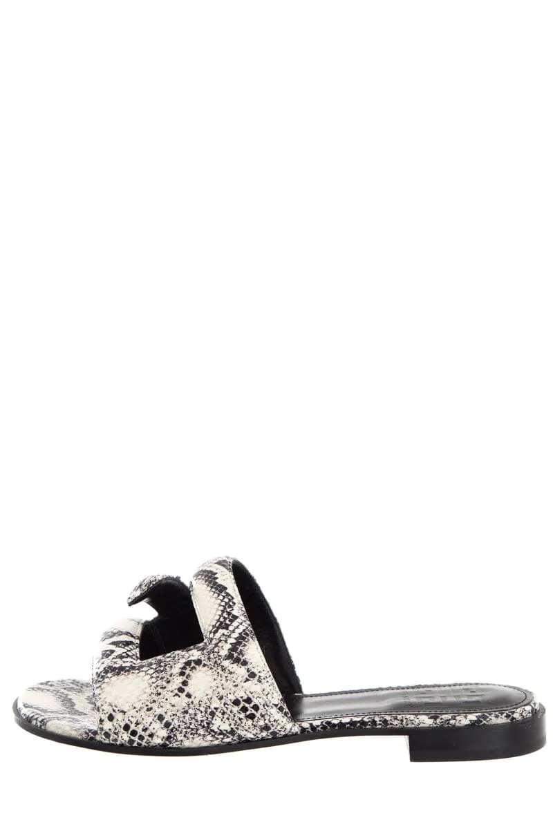 Givenchy Snake Skin Slide Logo Sandals SZ 38.5