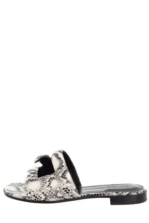 Givenchy Snake Skin Slide Logo Sandals SZ 38.5