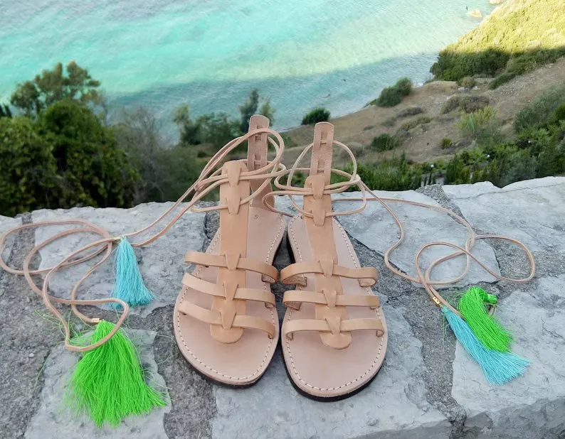 Gladiator boho leather sandals
